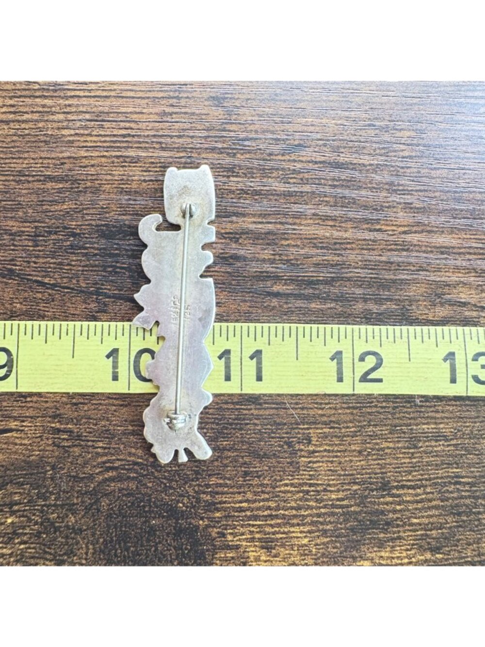Christmas Holiday Themed Sterling Silver 925 Brooch Size 2.5" Length - Picture 8 of 9